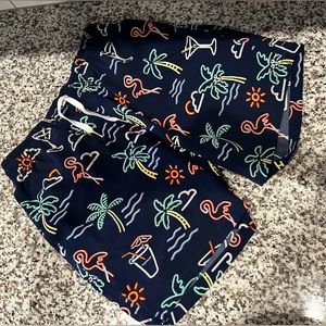 **Flawed** CHUBBIES 7” Neon Lights Swim Trunks Size Medium